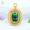Pendente de Vidro Estilo Hong Kong Retro Aiyu Colar Imitação Esmeralda Rubi Transfronteiriço Transmissão Ao Vivo Atacado S5111807