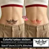 Adesivos de tatuagem temporária coloridos asas de amor transfronteiriças, à prova d'água e duradouros, inspirados em dopamina, personalizados para abdômen, peito e cintura, sexy