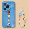 Capa para Celular Huawei Pura80Pro P70 Novo Modelo Pura70Ultra Maçã Vermelha P60 Silicone P30 com Cordão