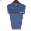 Camiseta Masculina de Verão de Manga Curta e Gola Lapela Larga Masculina Gelo Seda Casual Manga Curta Meia-Idade e Idosa Camisa Polo Top