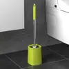 Conjunto de escova sanitária para uso doméstico, limpeza de banheiro, sem cantos mortos, com base, cabo longo.
