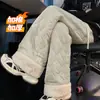 Invierno Nuevo Lana de Cordero Cuadros de Diamante Retro Unisex Pierna Ancha Pantalones de Algodón Más Terciopelo Cálido Rectos Casuales Pantalones Dropshipping