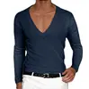 Serie de Ropa de Verano para Hombre Europea y Americana Transfronteriza 2024 AliExpress Amazon Estación Independiente Nueva Camiseta Lisa de Cuello en V
