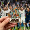Ímãs de Geladeira de Madeira Comemorativos Populares da Copa do Mundo de 2026 Apresentando Marcos e Bandeiras dos EUA, Canadá e México