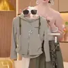 Conjunto de Otoño 2026 para Niñas, Nuevo Moderno Conjunto de Dos Piezas con Cárdigan con Capucha y Pantalones de Pierna Ancha para Niños Mayores, Popular Conjunto de Moda