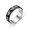 Anillo Giratorio de Acero de Titanio Estilo Mariposa Nuevo Transfronterizo Europeo y Americano, Anillo de Acero Inoxidable para Hombres Aliviador de Estrés, Joyería Electrochapada