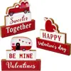 Adornos decorativos acrílicos personalizados transfronterizos, coche rojo en forma de corazón, regalo rojo para el Día de San Valentín, soporte de escritorio para el hogar