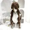 [Peinado Trenzado Semirecogido] Peluca para Mujer, Estilo Lolita Dulce, Cabello Largo Rizado 80 cm, Estilo de Pieza Completa Atada a Mano