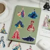 50 Pegatinas Doble Transparente de la Serie Girl, Pegatinas Transparentes DIY para Diarios, Cuadernos, Maletas y Botellas de Agua