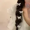 Mini Pinza para el Cabello de Mariposa Perlada para Mujer Pequeña Exquisita Lujo Ligero Nicho Pinza de Garra Diseño Juvenil de Gama Alta Accesorios para el Cabello