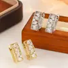 Cuff de Oreja Retro Francés Hueco con Circonita Pendientes de Diamante Completo Chapados en Oro de Lujo Ligero Pendientes Versátiles para Mujer para el Viaje Diario
