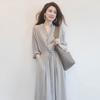 Vestido elegante de diseño de nicho, intelectual y de otoño 2024, ajustado, de temperamento alto, de longitud media para mujer