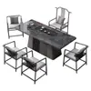 Mesa de Té y Sillas de Pizarra de Lujo Ligero Simples para Oficina y Hogar, Mesa de Té Estilo Italiano con Tetera Integrada