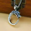 Colgante de Dragón de Plata de Ley s925 para Hombre Joyería Punk Nórdica de Moda Estilo Retro Personalidad Colgante Dominante Accesorios Callejeros