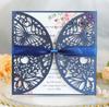 Hermosa tarjeta de felicitación del Día de San Valentín con diseño de mariposa hueca con láser, invitación de boda, invitación de color rojo vino, cubierta de fábrica con aprobación