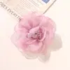 Acessório de flor de malha de cor sólida com borda queimada, estilo fada, para DIY em roupas, adorno de cabeça, broche, presilha, acessórios de joalheria