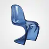 Silla Panton Estilo Ins Moderna Silla de Plástico Transparente Minimalista Taburete para Tocador de Dormitorio Uso en Casa Silla Moderna de Asiento Prolongado con Respaldo