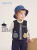 Chaleco de mezclilla para niño jellybaby top de otoño para niño pequeño con patrón de color contrastante chaleco infantil ropa para bebé niño