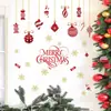 Novo Adesivo de Parede de Vinil de Natal Transfronteiriço Bola de Natal Biscoito de Gengibre Floco de Neve Dourado Autoadesivo Removível Parede