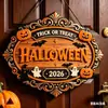 Nuevo producto transfronterizo: Decoración plana de madera para ambiente de fiesta de Halloween, adorno colgante para exteriores para patio y recibidor