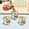 Parche Acrílico de Oso Lindo de Dibujos Animados con Línea de Perlas Coreano DIY Horquilla Broche Calcomanías para Refrigerador Accesorios
