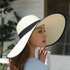 Sombrero de paja grande para el sol, sombrero de verano para mujer, sombrero de protección solar para viajes y vacaciones, sombrero de playa, sombrero de sol plegable.