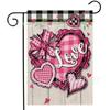 Amazon Quente Dia dos Namorados Bandeira de Jardim Vermelha Amor Anão Pátio Decorativo Linho Dupla Face Bandeira de Jardim