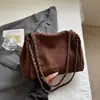 Shuai Mijia 2026 Nova Bolsa Simples Bolsa de Ombro Feminina Cor Sólida Corrente Bolsa de Braço Bolsa Tote de Grande Capacidade Bolsa Feminina
