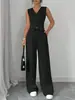 2026 Conjunto de Moda Europeia e Americana para Mulheres, Colete e Gilet, Elegante, para o Trabalho, Casual, Calça Longa, Direto da Fábrica