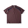 Ootd Exterior Bloques de Color Media Cremallera Secado Rápido Camiseta Deportiva para Hombre Verano Protección Solar Fina Fresca Antibacteriana Pareja Manga Corta