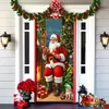 2026 Nova Cortina de Porta de Natal Transfronteiriça Decoração de Tecido Pendurado para Cenário de Foto de Festa de Natal Arranjo Fabricante Atacado