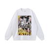 Marca de Moda Urbana Americana Camiseta de Manga Larga hiphop Retro Estampada por Inyección Directa oversize Cuello Redondo Fondo Transfronteriza Invierno