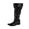 Botas de Tacón Alto con Punta Nueva Hechas a Medida de Fábrica Botas Vaqueras Occidentales Retro Botas Largas de Tacón Grueso Botas para Mujer
