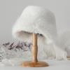 Sombrero de imitación de visón de celebridad de internet para mujer, sombrero de pescador de felpa para otoño e invierno, sombrero de cuenca pequeño de alta calidad que estiliza el rostro, protección para los oídos, cálido