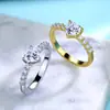 Anillo de compromiso estilo europeo y americano con forma de corazón, plata S925, con una piedra principal en forma de corazón y un engaste de media banda con moissanita, anillo para mujer, para ventas transfronterizas