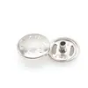 Hebilla metálica de cuatro piezas al por mayor con patrón patrón hebilla oculta de doble cara de 1.5 cm color chaqueta de plumas botones planos para mujer