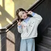 Sudadera de Manga Larga para Niña Otoño Nuevo Estilo Moda Infantil Estilo Coreano Cuello Camisero Niña Pequeña Primavera y Otoño Top Falso de Dos Piezas
