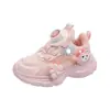 Sapatos de Menina Tênis Casuais com Botão Giratório Infantil 2025 Novos Primavera e Outono Tênis Pai Sapatos Esportivos Versáteis