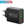 Cargador de teléfono móvil multiinterfaz 2Tipo-c PD 4USB cargador de viaje cabezal de carga 3.1A venta al por mayor transfronteriza