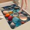 Tapete de banheiro com padrão de pedras 3D, absorvente e de secagem rápida, antiderrapante, para uso doméstico, tapete de terra de diatomáceas, disponível para dropshipping