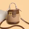 Bolso Pequeño Redondo de Barril Color Block Retro Transfronterizo Nuevo Bolso de Mano con Pañuelo de Seda para Mujer Bolso Pequeño de Cubo Exquisito para Hombro Cruzado