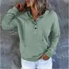 Moda Femenina Europea y Americana 2021 Estación Independiente de Amazon Sudadera Casual Holgada de Manga Larga con Capucha y Bolsillo con Cordón