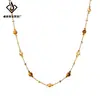 Collar de Cadena para Clavícula con Cuentas de Piedra Ojo de Tigre Retro para Otoño e Invierno Diseño de Lujo Accesible para Mujer Moda de Gama Alta Estilo Maillard Elegante