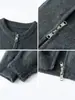Chaqueta Cardigan de Punto de Color Sólido Estilo Americano de Alta Gama para Hombre Otoño Nuevo Holgado de Moda Marca Versátil Casual Suéter con Cremallera