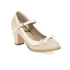 Zapatos de moda para mujer, comercio exterior británico, nuevos 48, punta redonda, tacón alto con hebilla, tacones altos de colores combinados gruesos, zapatos 32, blanco