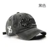 Letras de Primavera y Otoño cartas lavadas cartas viejas gorra con visera bordada moda personalidad masculina Calle Sombrero de béisbol a prueba de sol para mujer estilo coreano