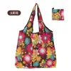 Bolsa de Tote de Compras Floral Grande de 190t en Stock de Gran Venta, Bolsa de Poliéster al por Mayor, Bolsa Plegable, Bolsa de Regalo Promocional
