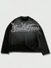Venta Directa de Fábrica Otoño e Invierno Europeo y Americano Transfronterizo Estampado Parcial Personalizado Street Hip-Hop Y2K Nicho Holgado Camiseta de Manga Larga
