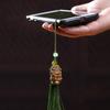Pingente Difusor em Forma de Cuia Esculpida em Sândalo Verde, Pingente Sachê de Lótus Oco em Madeira Maciça, Acessório de Corrente para Celular