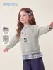 Sudadera Redonda Jellybaby para Niños Grandes Otoño Suéter para Niñas Encaje Ropa de Bebé Tops de Otoño para Niños